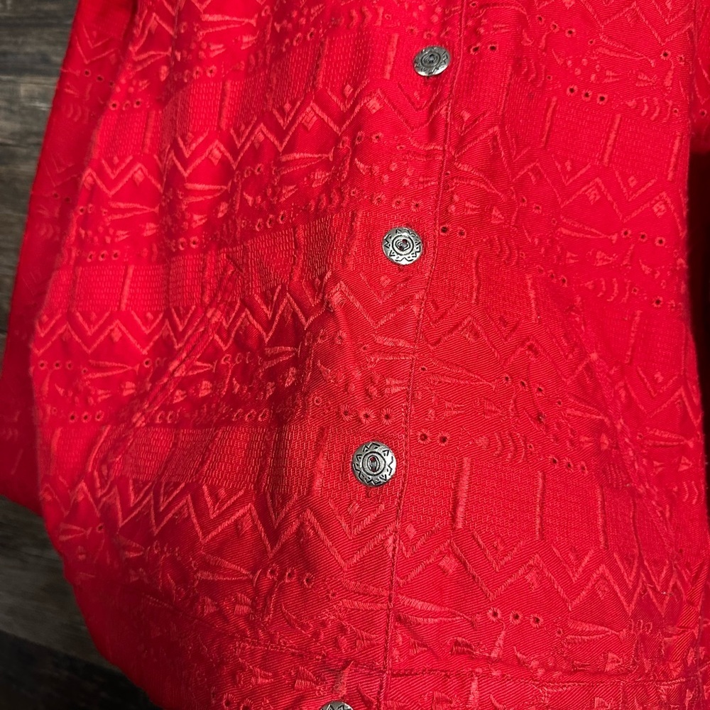 Chico's Vibrant Red Textured Blazer - Picture 4 of 7